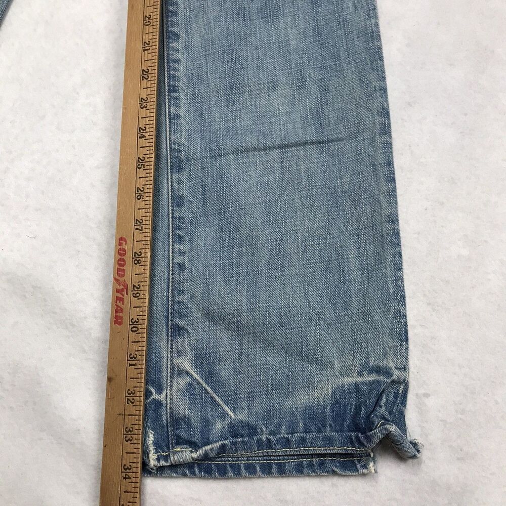 Y2K ABERCROMBIE & FITCH Remsen Jeans Men 32x34 Distressed Low Rise Slim Straight - Picture 11 of 16